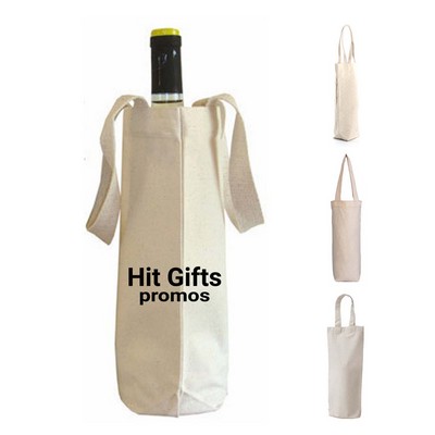 Canvas Single Bottle Wine Tote Bag