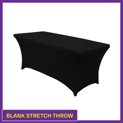 Black - 6' Blank (No Imprint) Hemmed Stretch Throw - 4 Sided