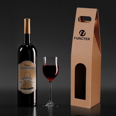 Eco-Friendly Kraft Paper Wine Bottle Protector Bag