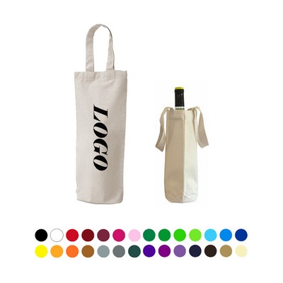 Single Bottle Canvas Wine Tote Bags